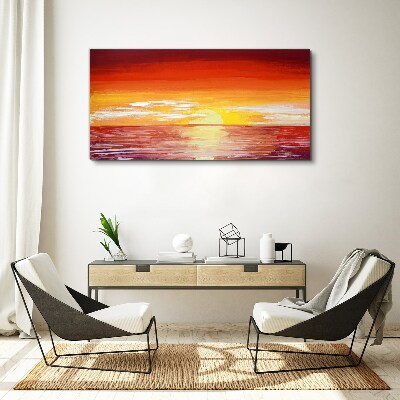 Sunset over the sea Print on canvas