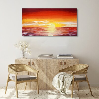 Sunset over the sea Print on canvas