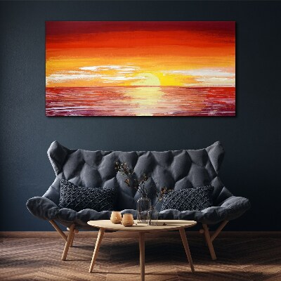 Sunset over the sea Print on canvas