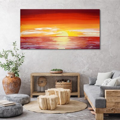 Sunset over the sea Print on canvas