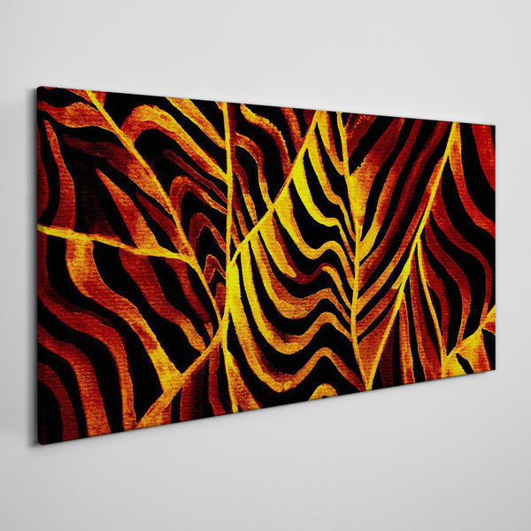 Golden leaves on fire Print on canvas