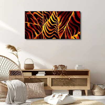 Golden leaves on fire Print on canvas