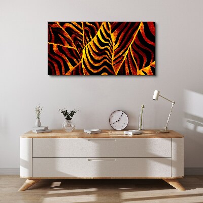 Golden leaves on fire Print on canvas