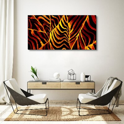Golden leaves on fire Print on canvas