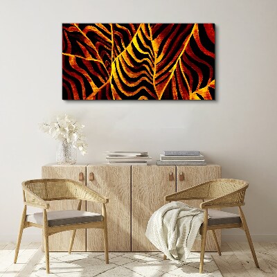 Golden leaves on fire Print on canvas