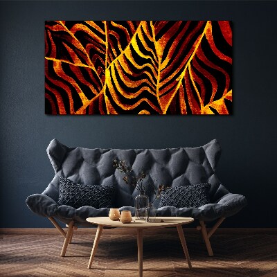 Golden leaves on fire Print on canvas