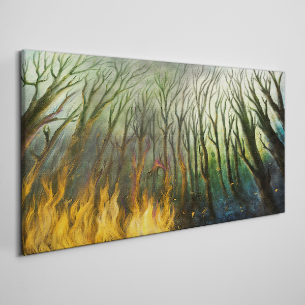 Forest in flames Canvas wall art