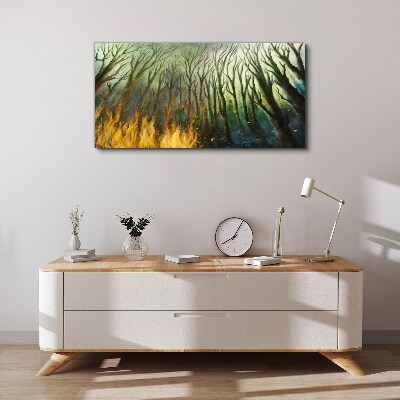 Forest in flames Canvas wall art