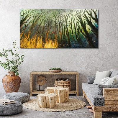 Forest in flames Canvas wall art