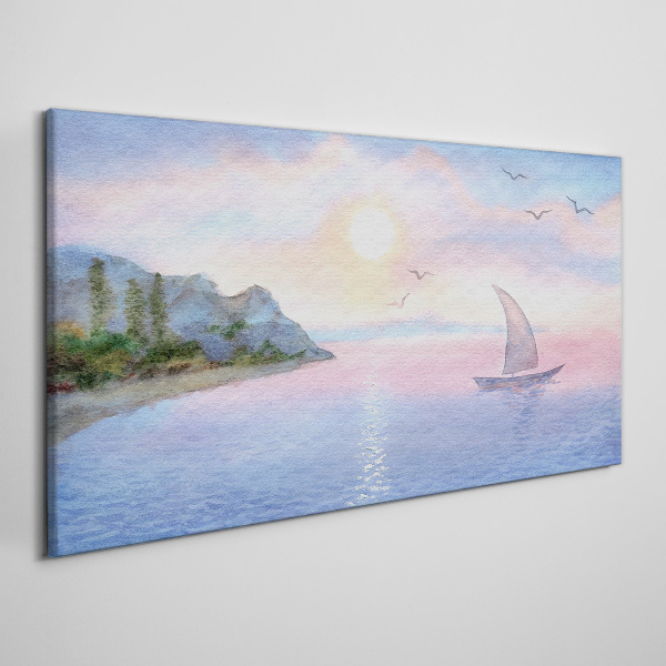 A peaceful sea sunset landscape Canvas wall art