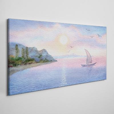A peaceful sea sunset landscape Canvas wall art