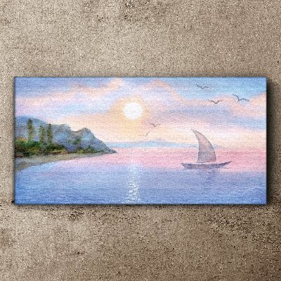 A peaceful sea sunset landscape Canvas wall art