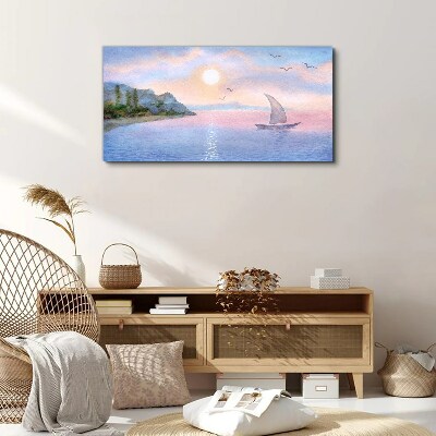 A peaceful sea sunset landscape Canvas wall art