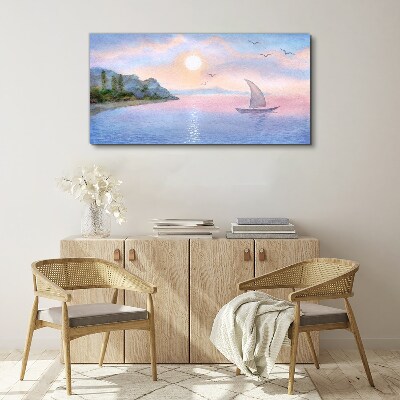 A peaceful sea sunset landscape Canvas wall art