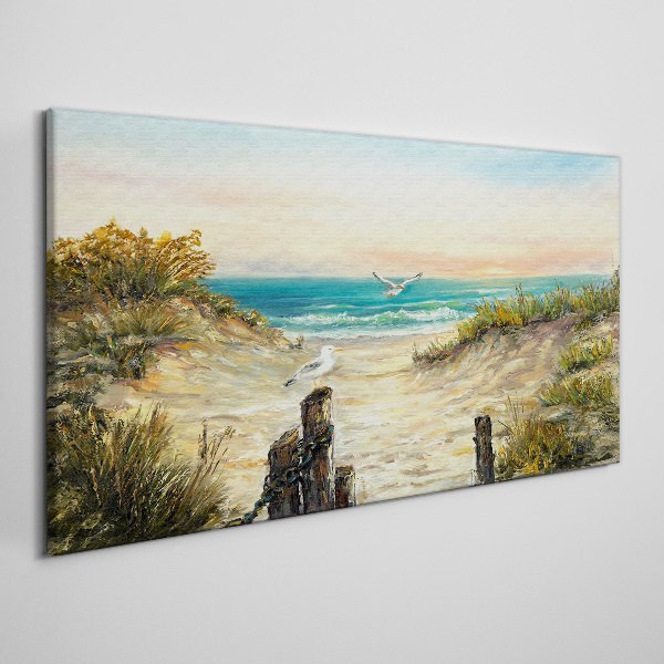 Seaside landscape in the morning Canvas wall art
