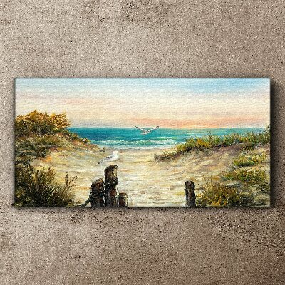 Seaside landscape in the morning Canvas wall art