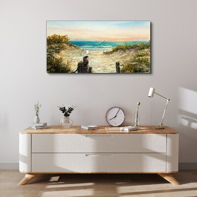 Seaside landscape in the morning Canvas wall art