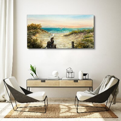 Seaside landscape in the morning Canvas wall art
