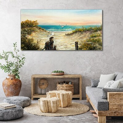 Seaside landscape in the morning Canvas wall art
