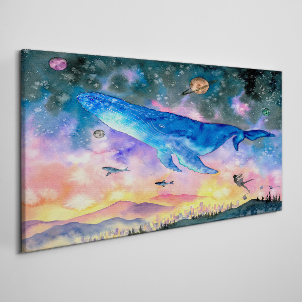 The Whale's Space Journey Canvas wall art