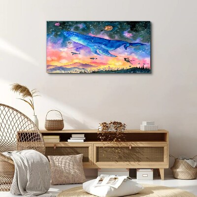 The Whale's Space Journey Canvas wall art