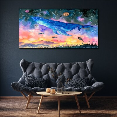 The Whale's Space Journey Canvas wall art