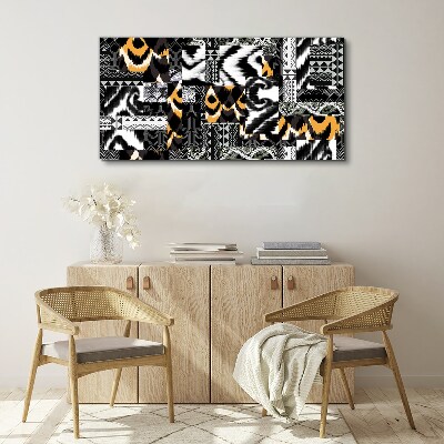 Abstract patterns in monochromatic shades Print on canvas
