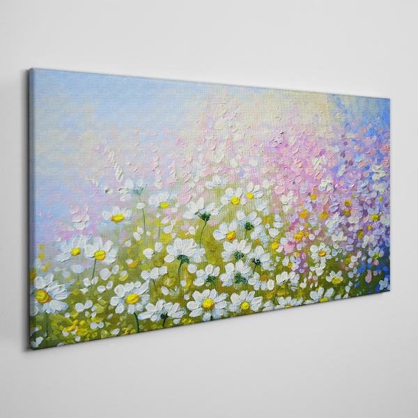 Floral landscape in pastel colors Print on canvas