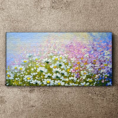 Floral landscape in pastel colors Print on canvas
