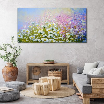 Floral landscape in pastel colors Print on canvas