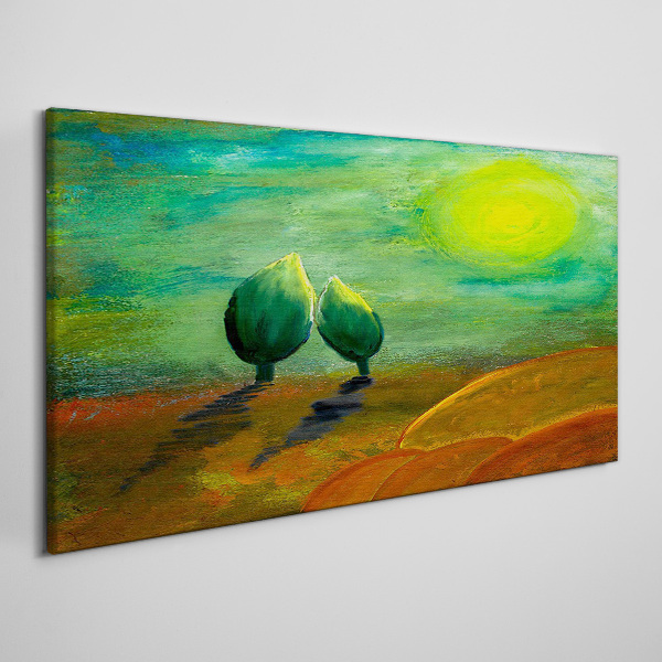 Green trees in the sunlight Print on canvas