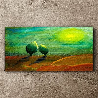 Green trees in the sunlight Print on canvas
