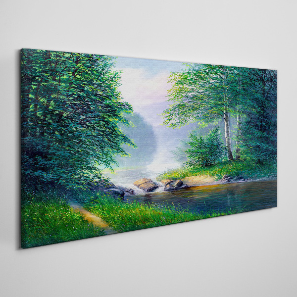 A peaceful landscape by the river Canvas wall art