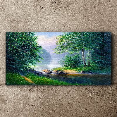 A peaceful landscape by the river Canvas wall art