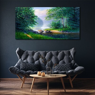 A peaceful landscape by the river Canvas wall art