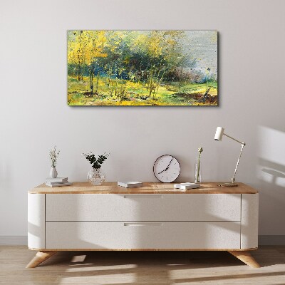 Golden autumn in the park Print on canvas