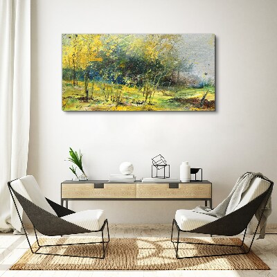 Golden autumn in the park Print on canvas