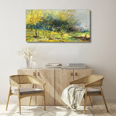 Golden autumn in the park Print on canvas