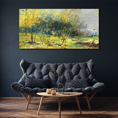 Golden autumn in the park Print on canvas