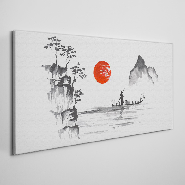 A quiet morning by the river Print on canvas