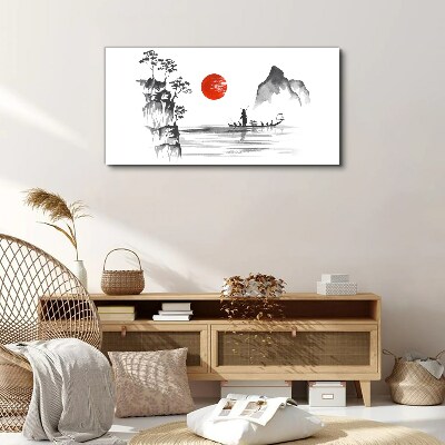 A quiet morning by the river Print on canvas