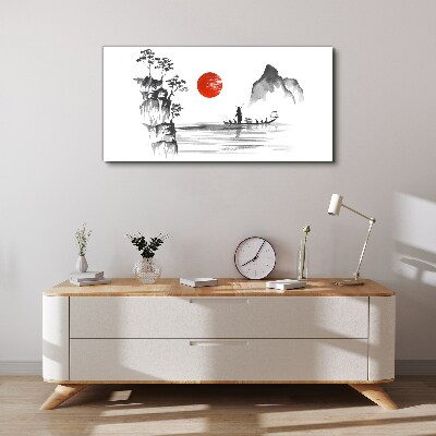 A quiet morning by the river Print on canvas