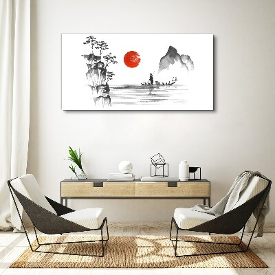 A quiet morning by the river Print on canvas