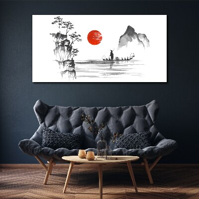 A quiet morning by the river Print on canvas