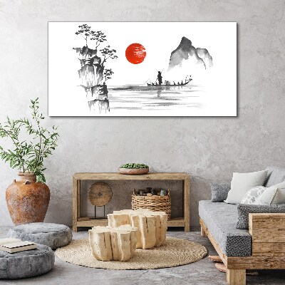 A quiet morning by the river Print on canvas