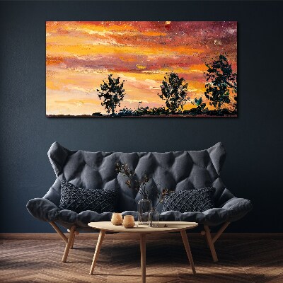 Abstraction trees sky Canvas Wall art