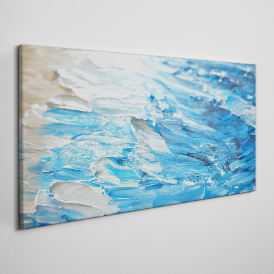 Waves in shades of blue Print on canvas