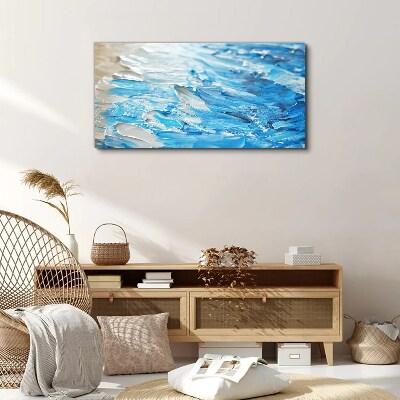 Waves in shades of blue Print on canvas