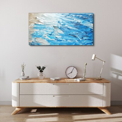 Waves in shades of blue Print on canvas