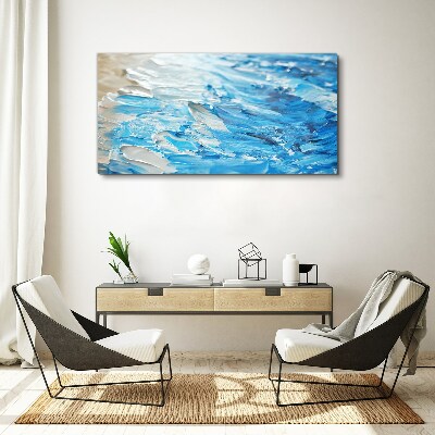 Waves in shades of blue Print on canvas